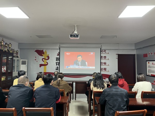 蜀山区井岗镇半岛新村社区组织党员集中收看党的十九届六中全会精神.png